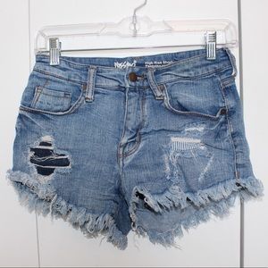 High waisted jean shorts